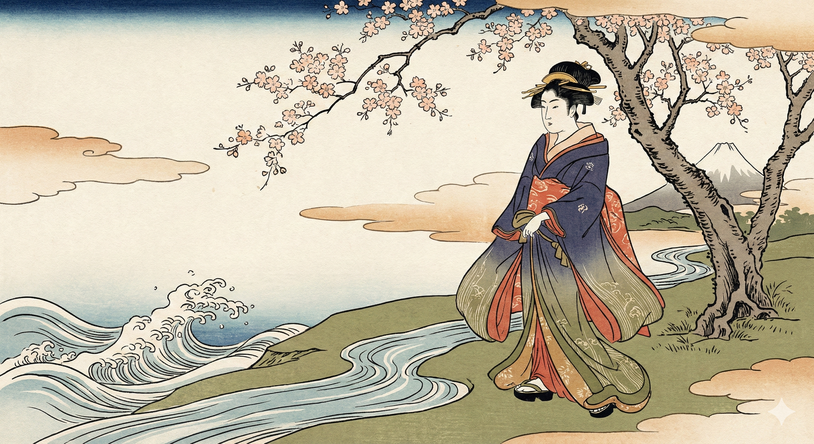 日本の浮世絵画像を作成