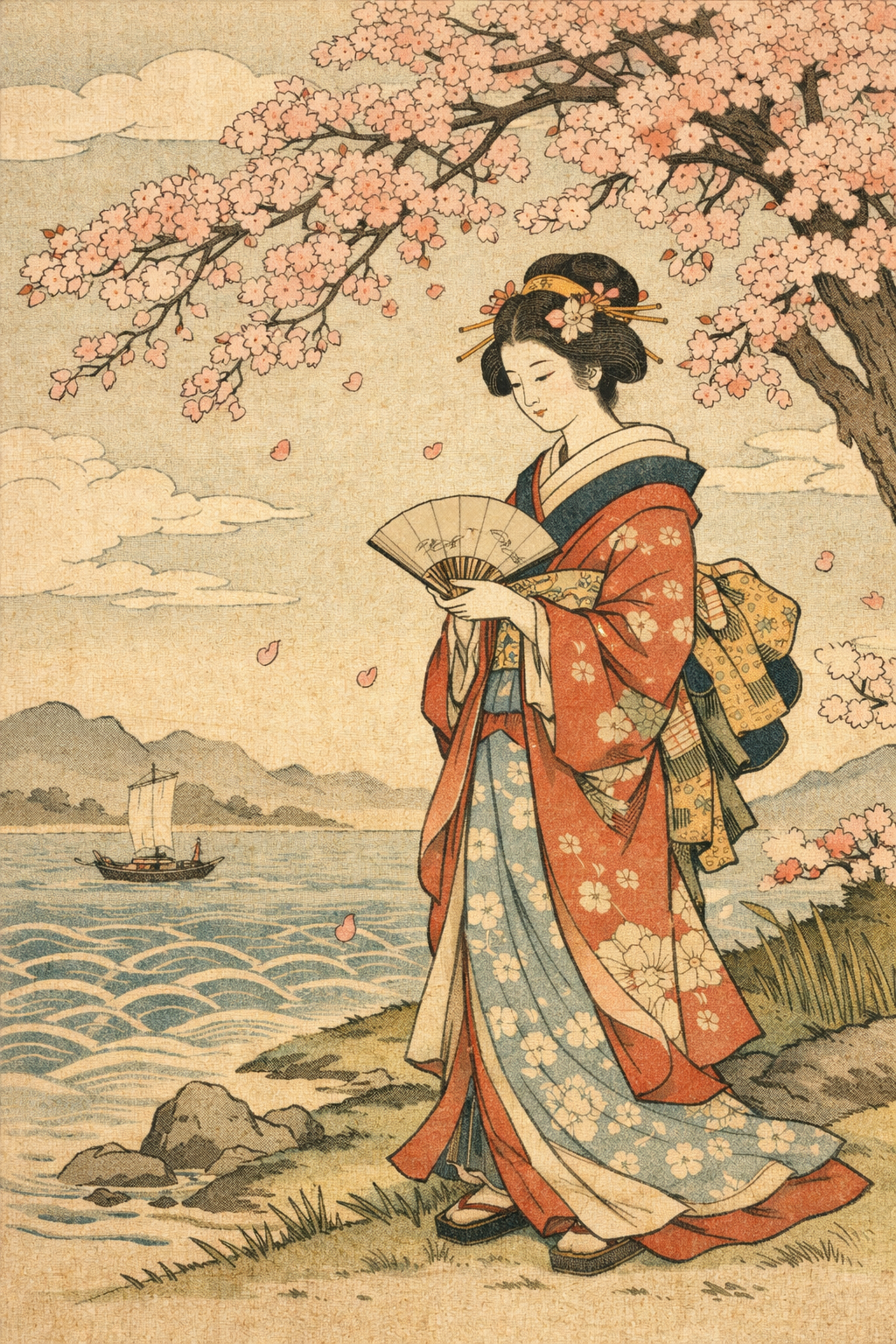 日本の浮世絵画像を作成