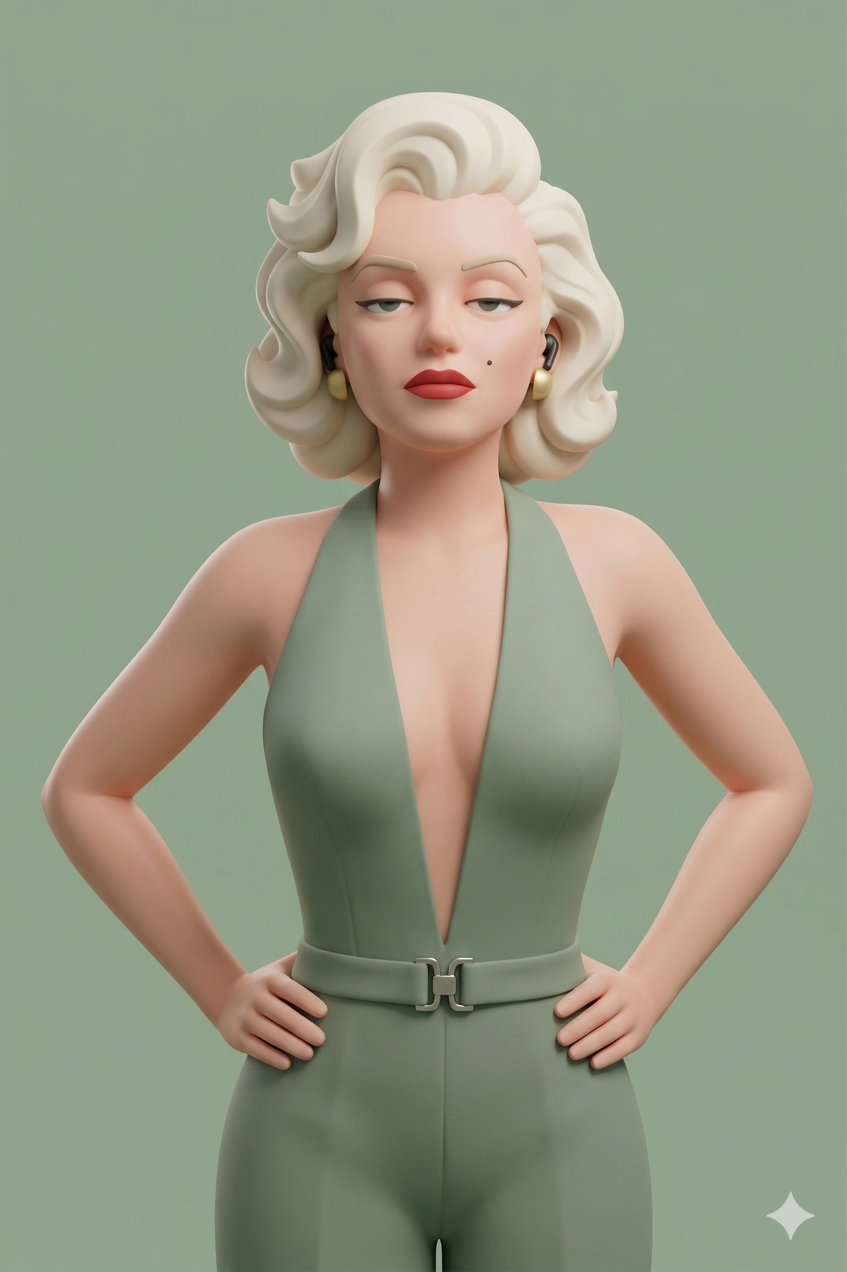 画像を気怠げなミニマル3Dキャラクターに変換するプロンプト