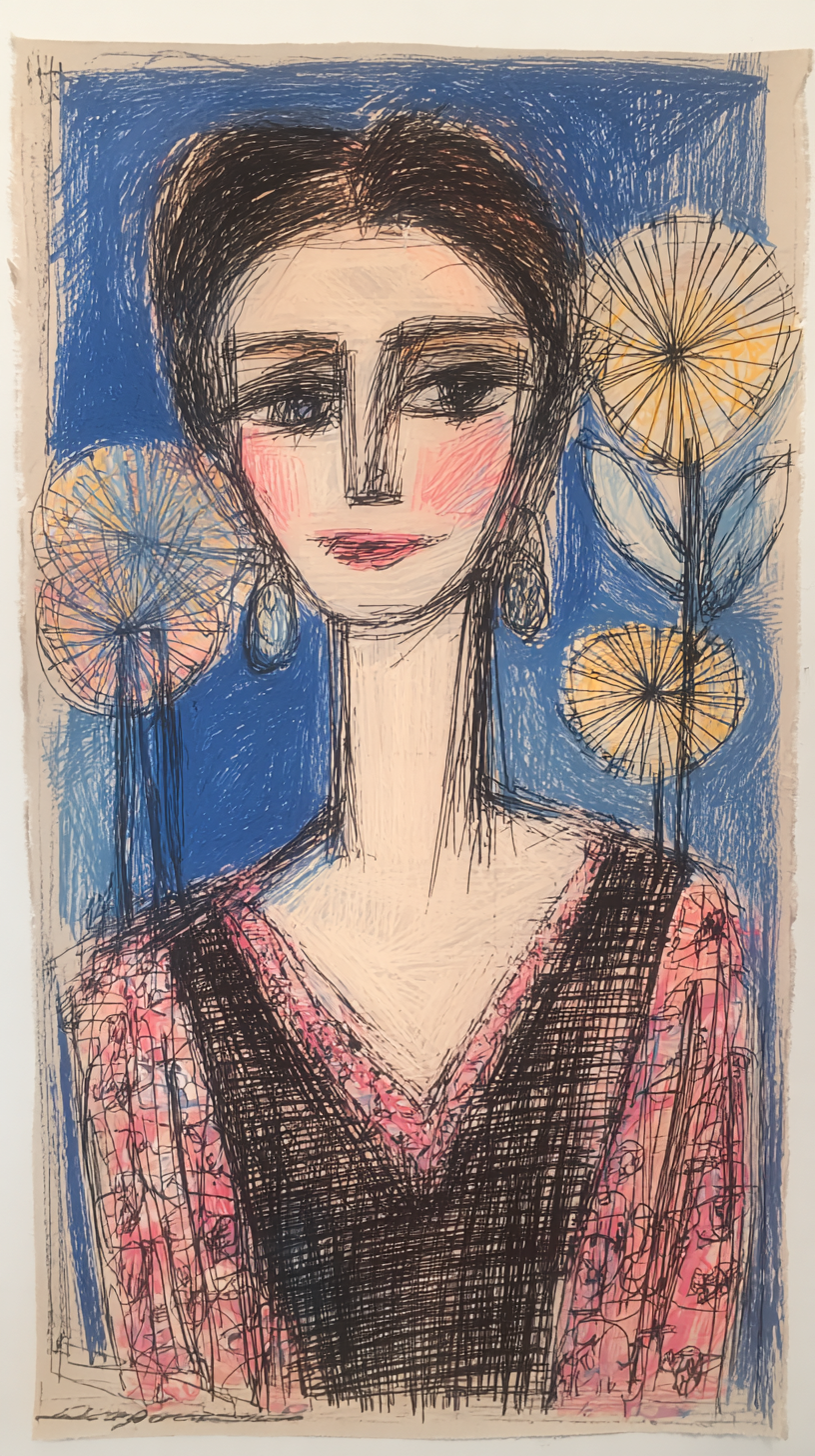 ラフな手描き線とクレヨンの落書きスタイル