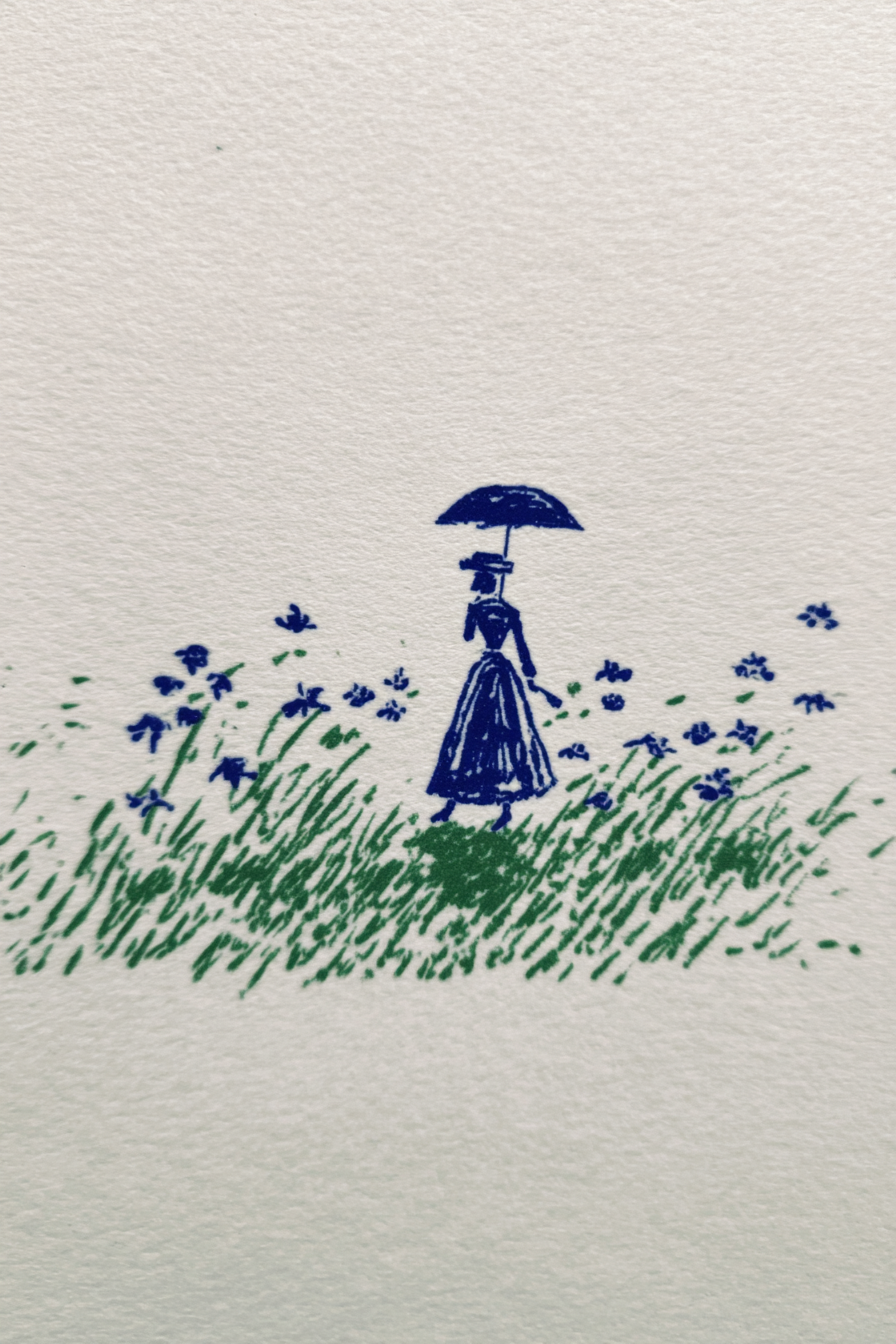 クリーンな背景とフラットな色の明確な線画