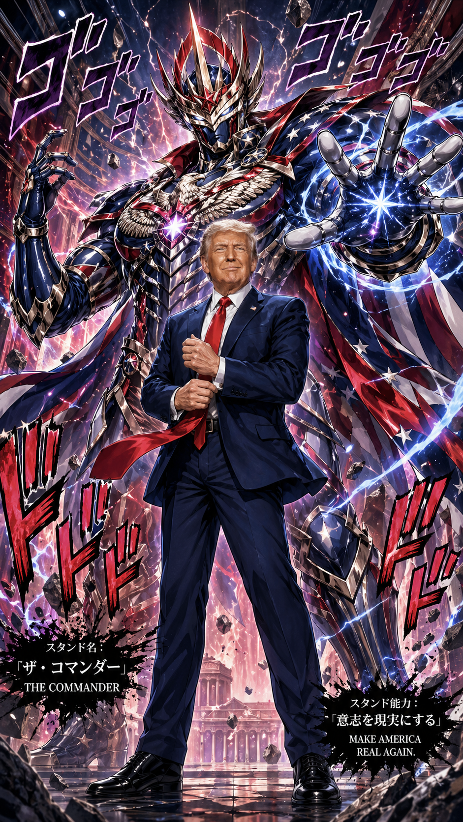 人物の画像からスタンドを発現した画像を生成する