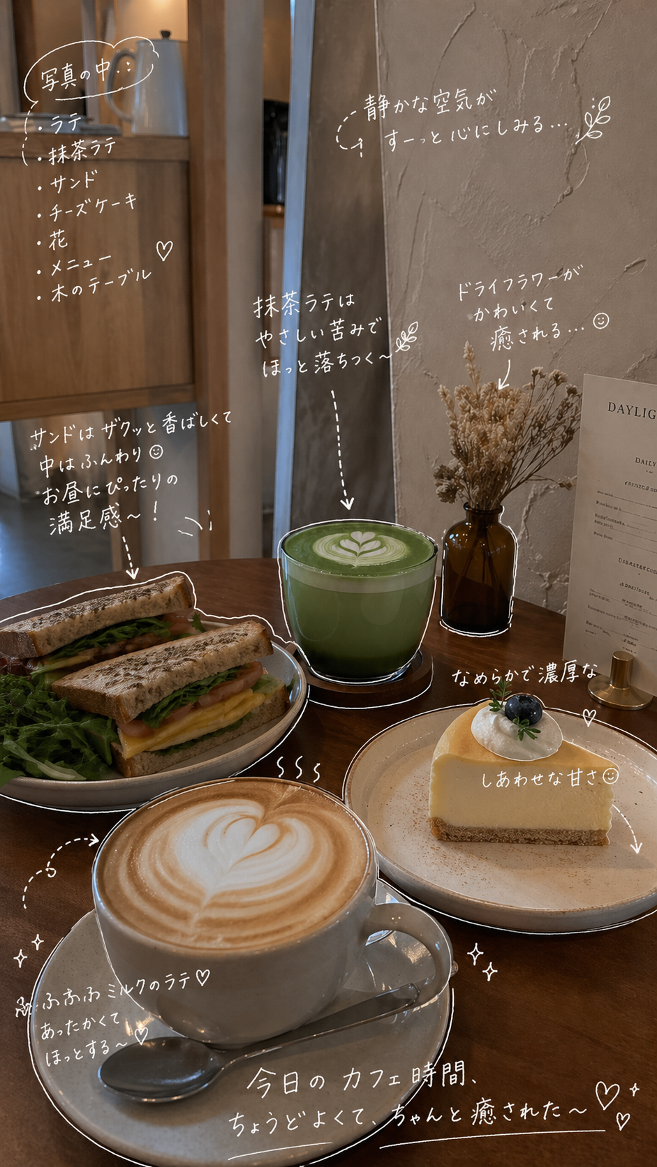 Instagram-style edit prompt to add loose white-pen handwritten musings to photo items
