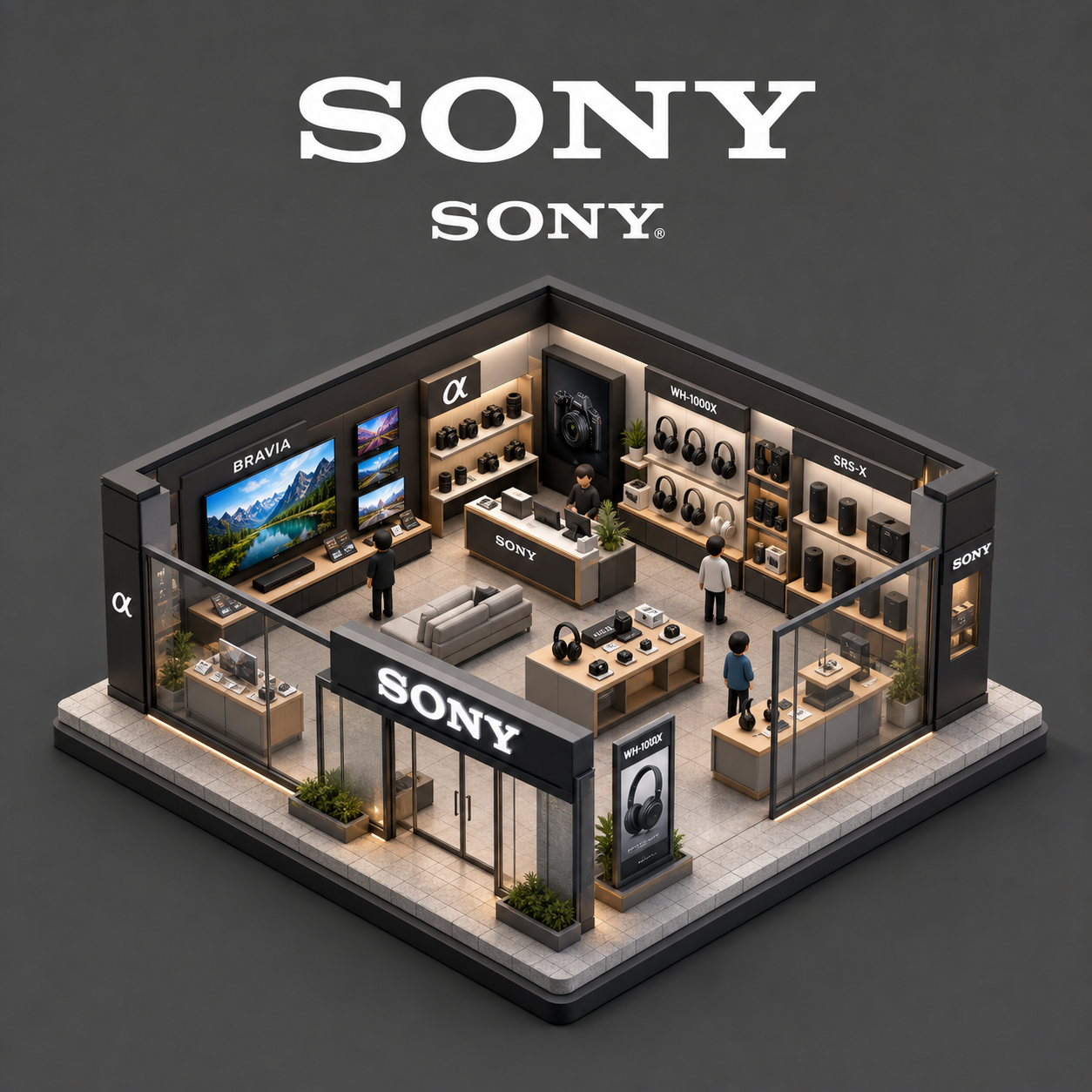 好きなブランド名でお店を立体化アイソメトリックな3Dミニチュア店舗ジオラマ画像生成プロンプト