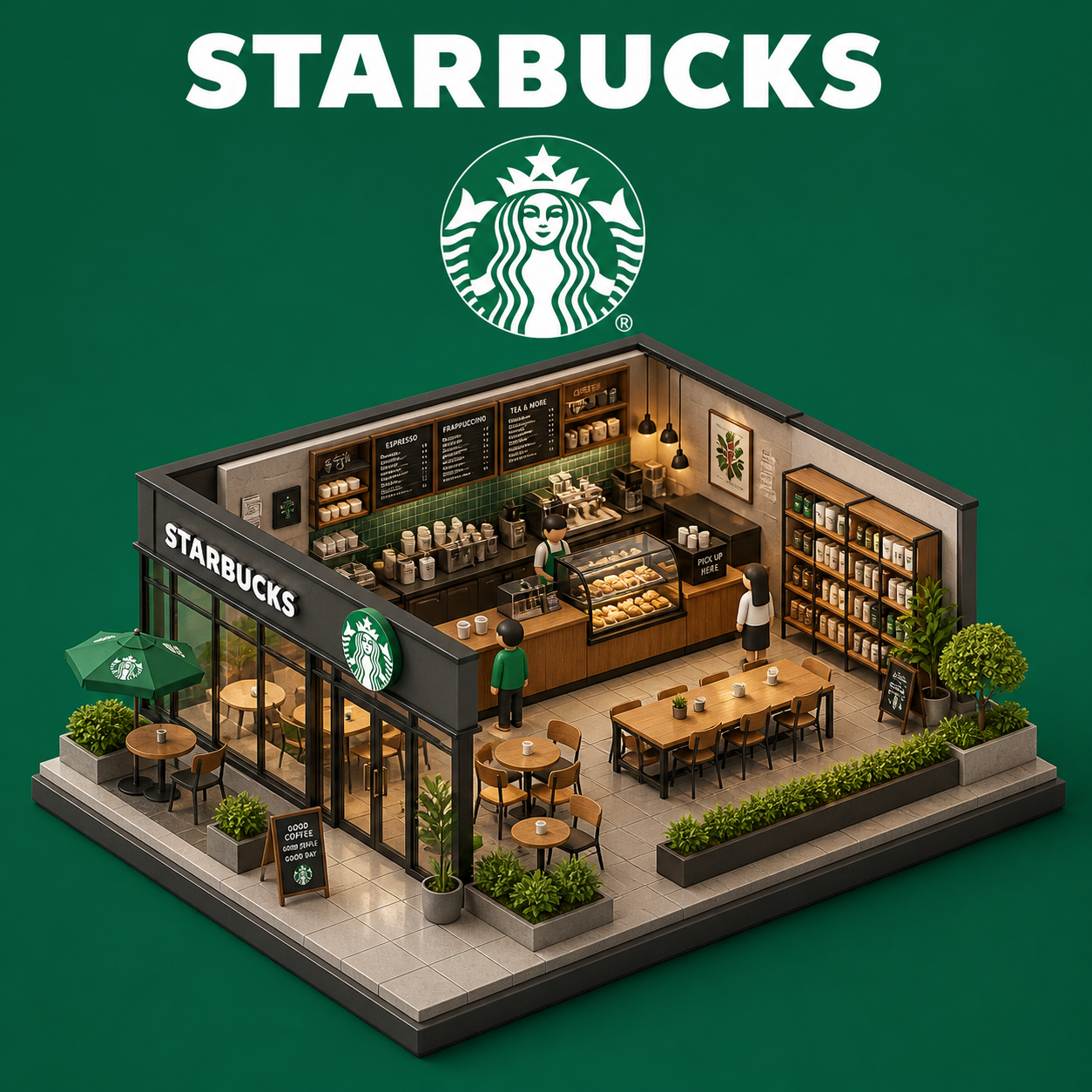 好きなブランド名でお店を立体化アイソメトリックな3Dミニチュア店舗ジオラマ画像生成プロンプト