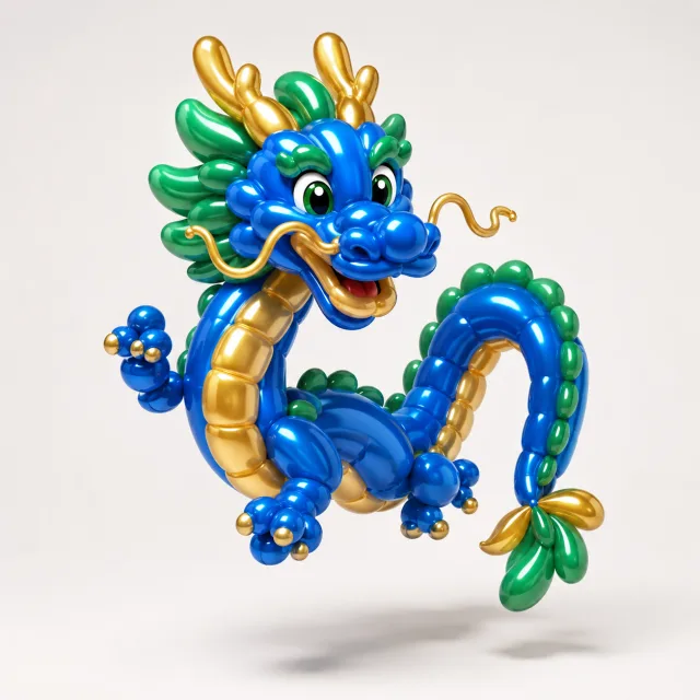 充满趣味的气球艺术风格3D插画图像生成提示