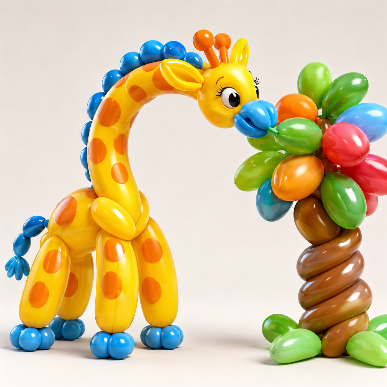 遊び心あふれるバルーンアート風の3Dイラスト画像生成生成プロンプト