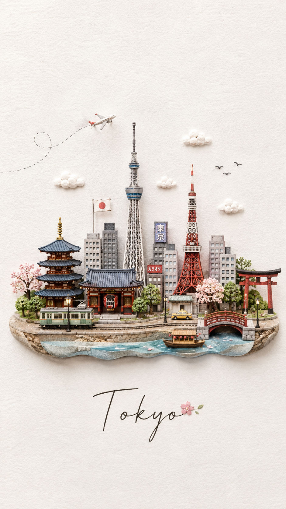 ペーパークラフトで作るミニチュア旅行ポストカード