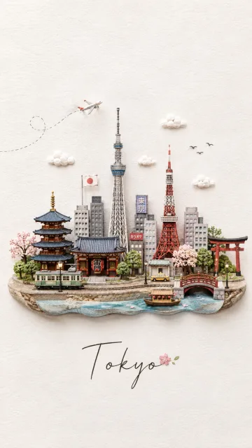 ペーパークラフトで作るミニチュア旅行ポストカード